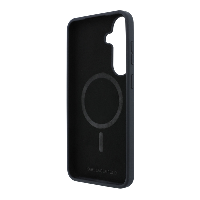 Karl Lagerfeld Liquid Silicone Double Heads Magnetic Zadní Kryt pro Samsung Galaxy S26 FE Black