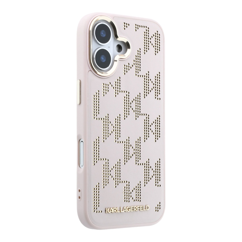 Karl Lagerfeld PU Perforated Monogram MagSafe Zadní Kryt pro iPhone 17 Pink