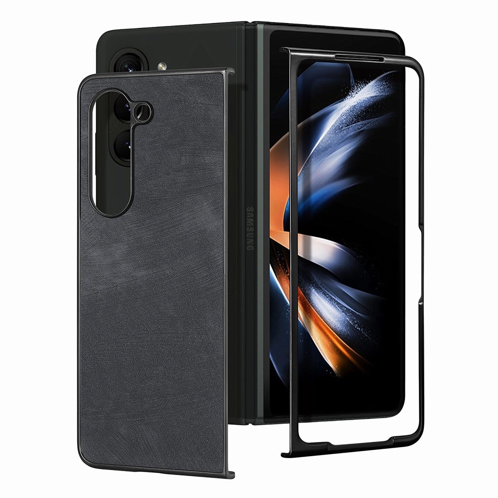 Vintage plastové pouzdro na Samsung Galaxy Z Fold5 5G - černé