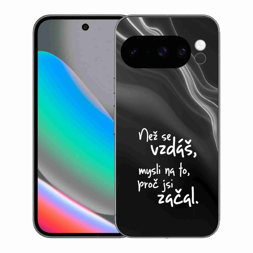 Gelový kryt mmCase na Google Pixel 10 Pro - citát 2 černé pozadí