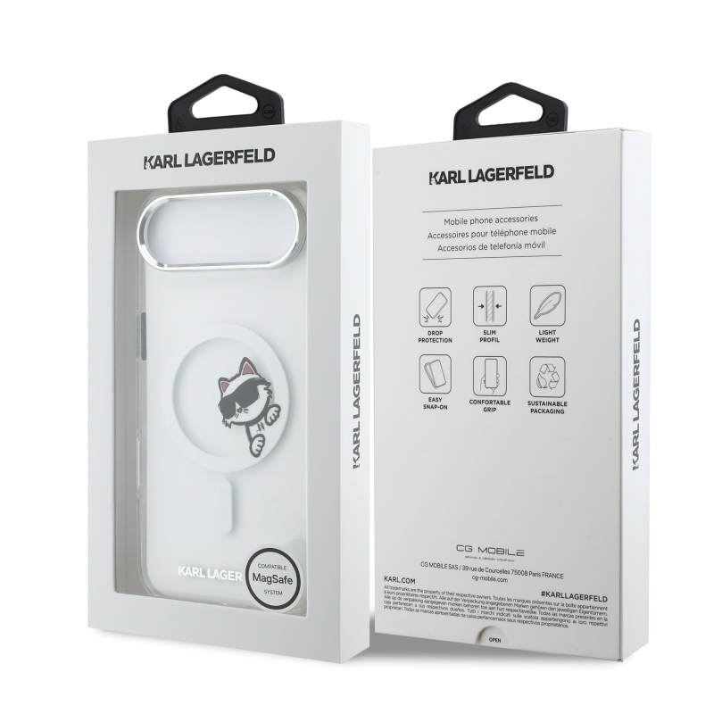 Karl Lagerfeld IML Choupette Peekaboo MagSafe Zadní Kryt pro iPhone Air Transparent