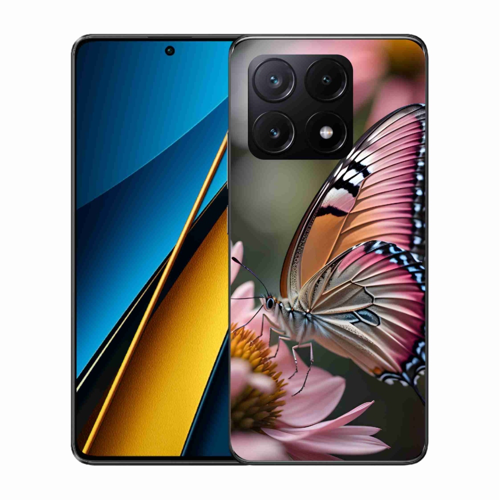 Gelový kryt mmCase na Xiaomi Poco X6 Pro 5G - barevný motýl