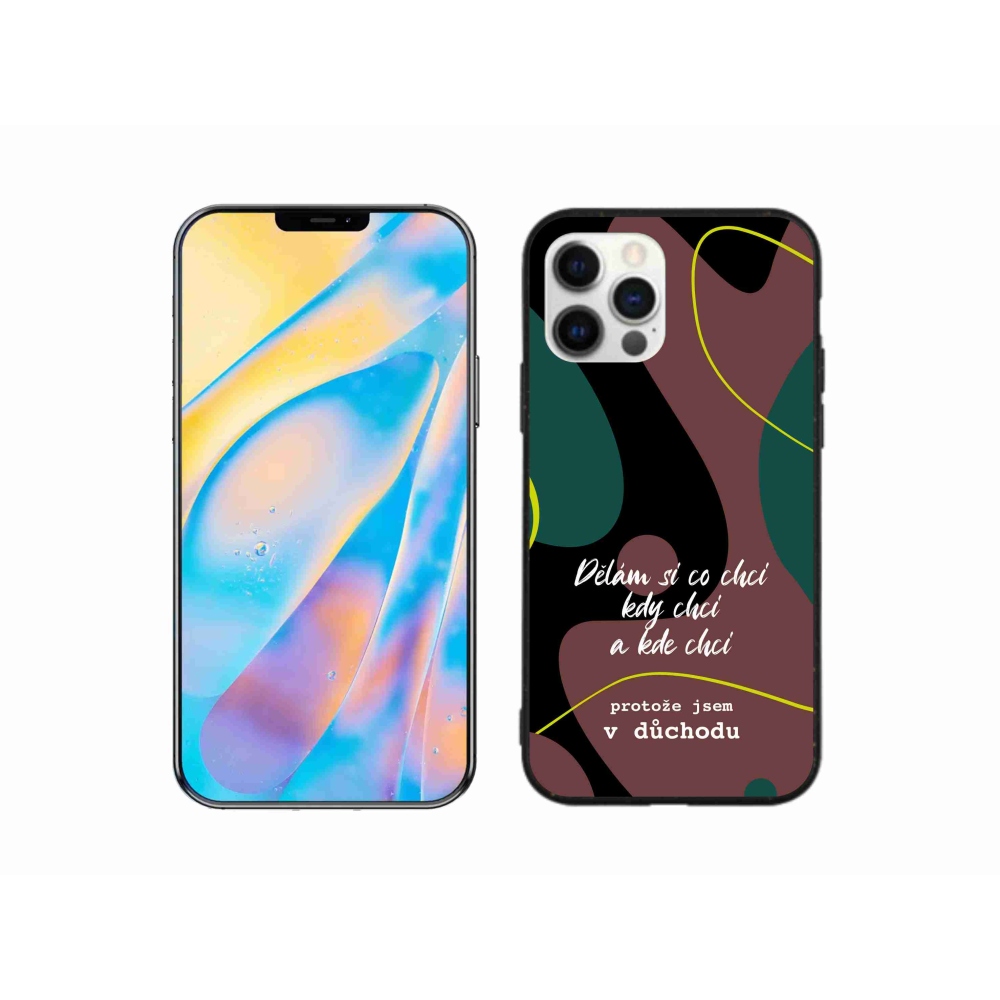 Gelový kryt mmCase na iPhone 12 Pro - vtipný text 10 černé pozadí