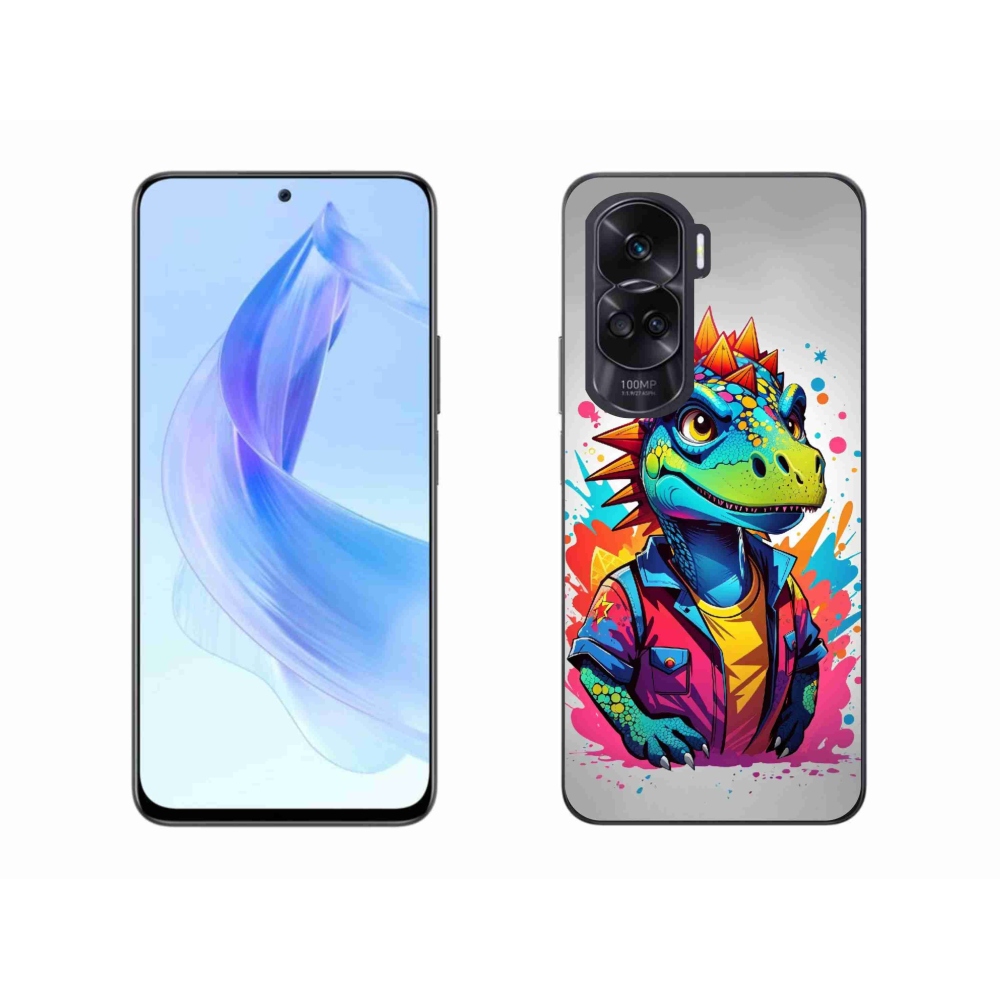 Gelový kryt mmCase na Honor 90 Lite - barevný dinosaurus