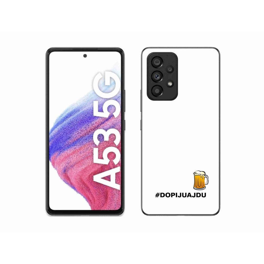 Gelový kryt mmCase na Samsung Galaxy A53 5G - pivní motiv 1 bílé pozadí