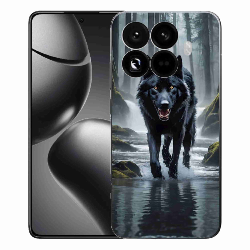 Gelový kryt mmCase na Xiaomi 15T Pro - černý vlk