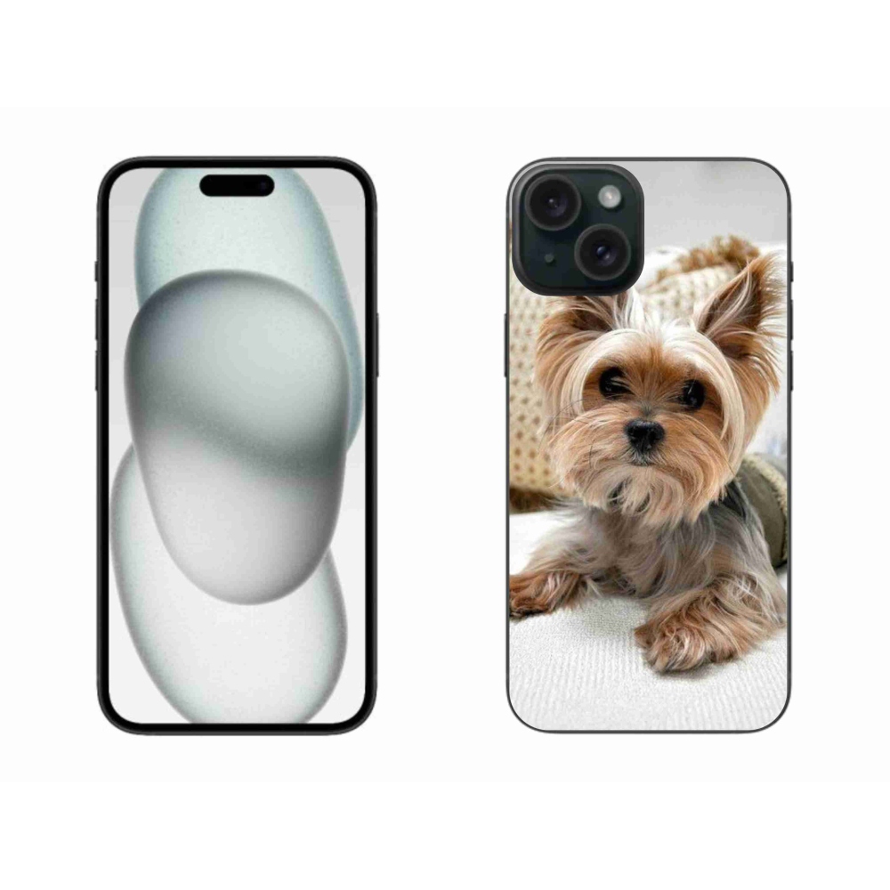 Gelový obal mmCase na iPhone 15 Plus - jorkšír 5