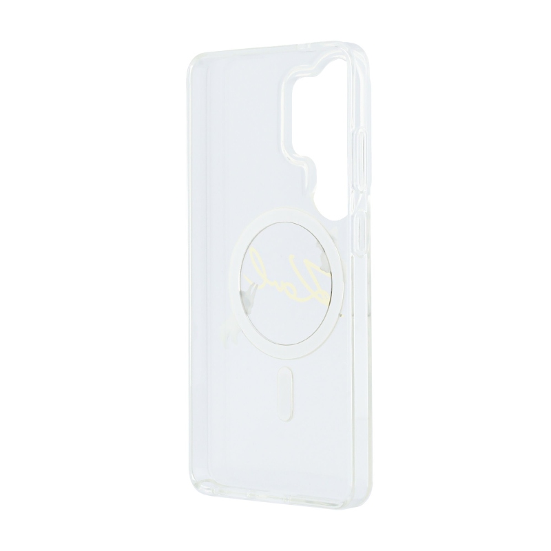 Karl Lagerfeld IML Choupette Karl Script Logo Magnetic Zadní Kryt pro Samsung Galaxy S26 Ultra Transparent