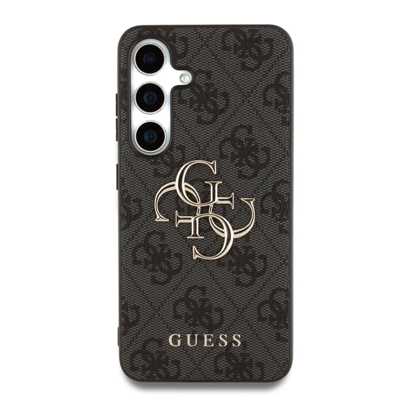 Guess PU 4G Metal Logo Zadní Kryt pro Samsung Galaxy S25+ Grey