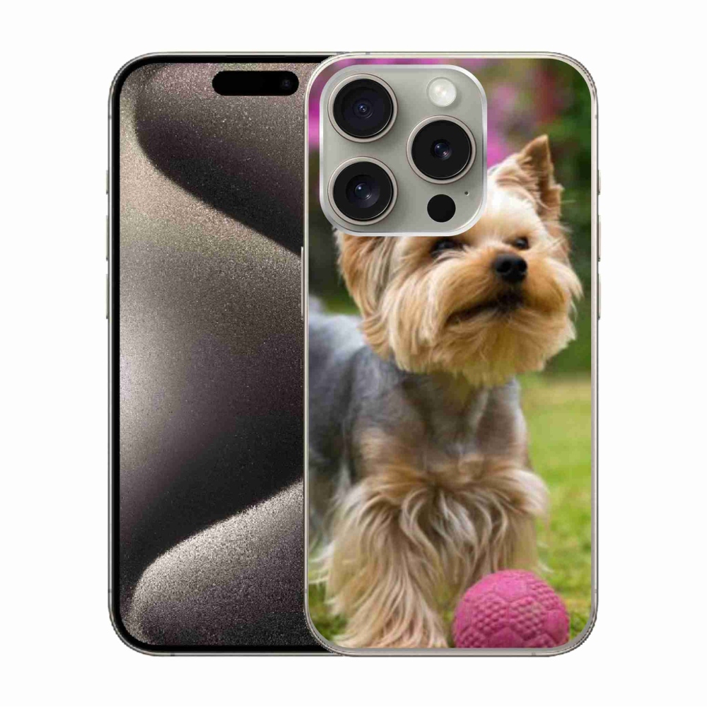 Gelový obal mmCase na iPhone 15 Pro - jorkšír 4