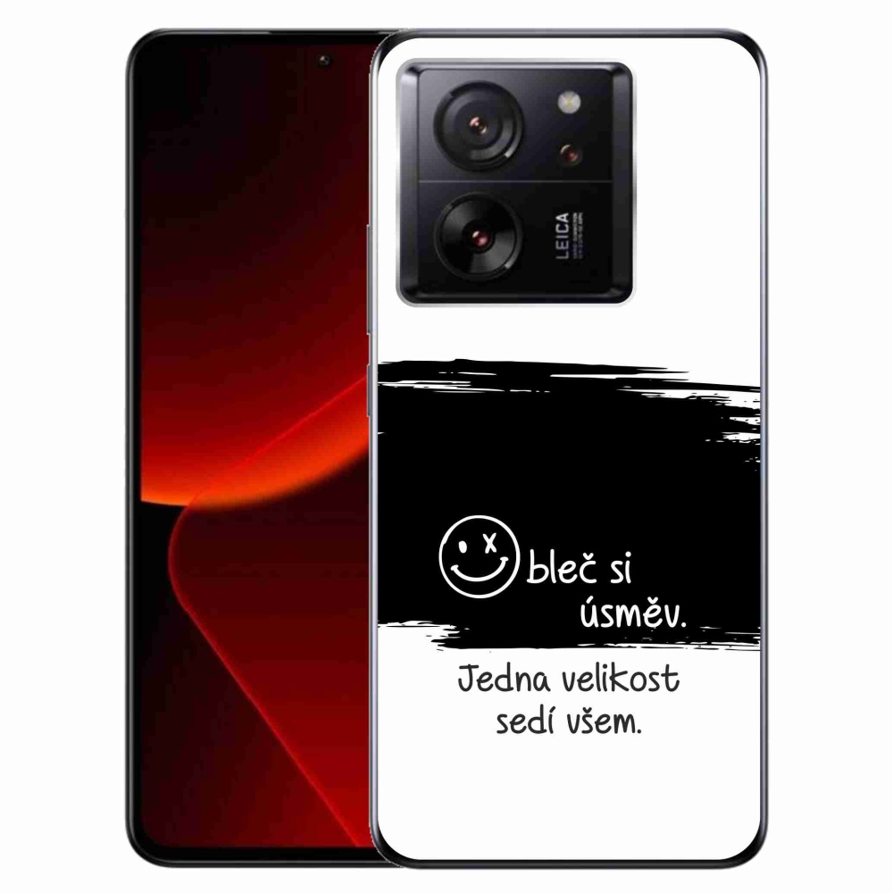 Gelový kryt mmCase na Xiaomi 13T/13T Pro - vtipný text 8 černobílé pozadí