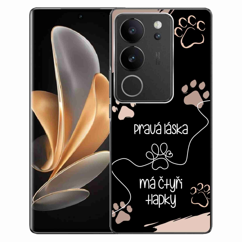 Gelový kryt mmCase na Vivo V29 5G - psí motiv 1 černé pozadí