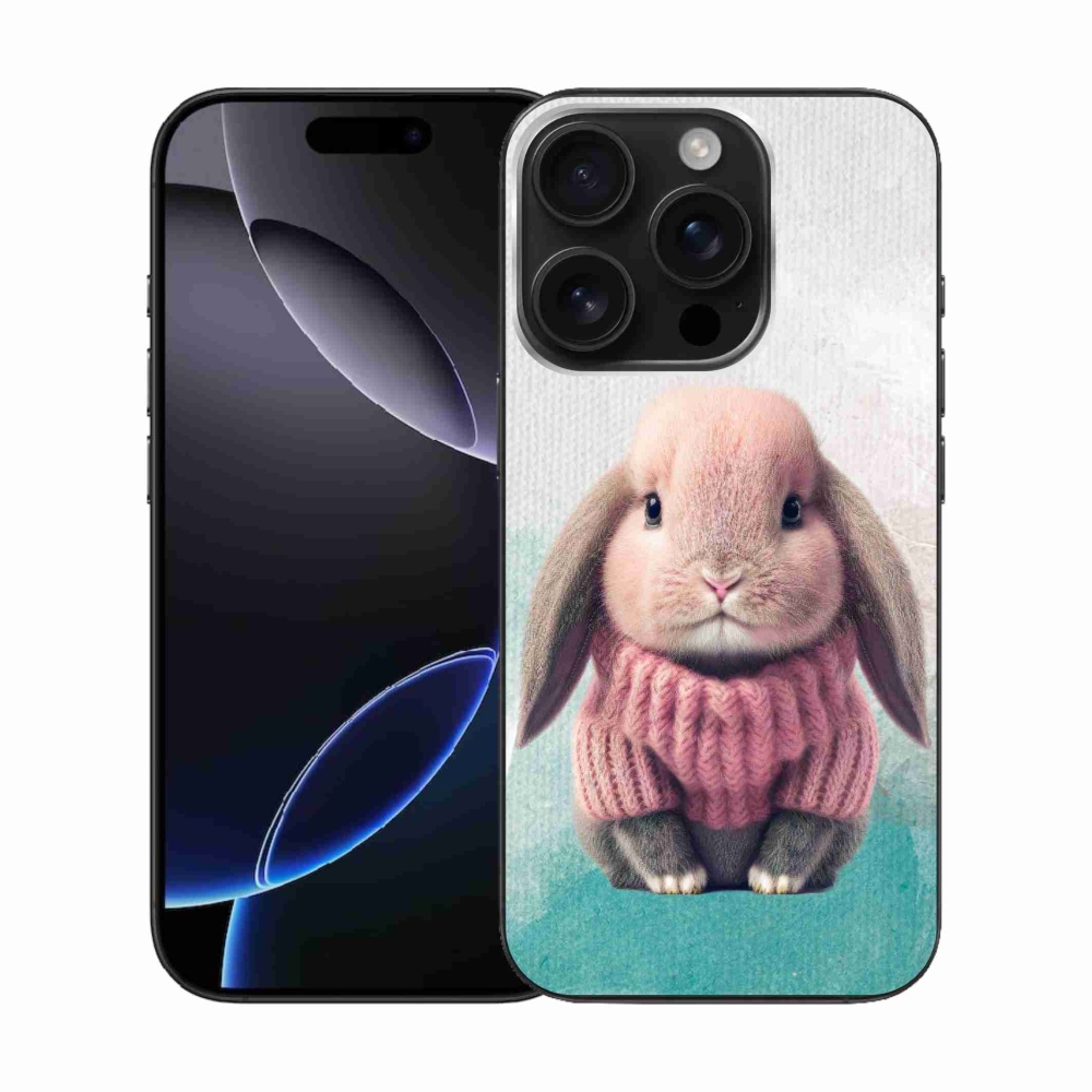Gelový kryt mmCase na iPhone 16 Pro - králíček ve svetru