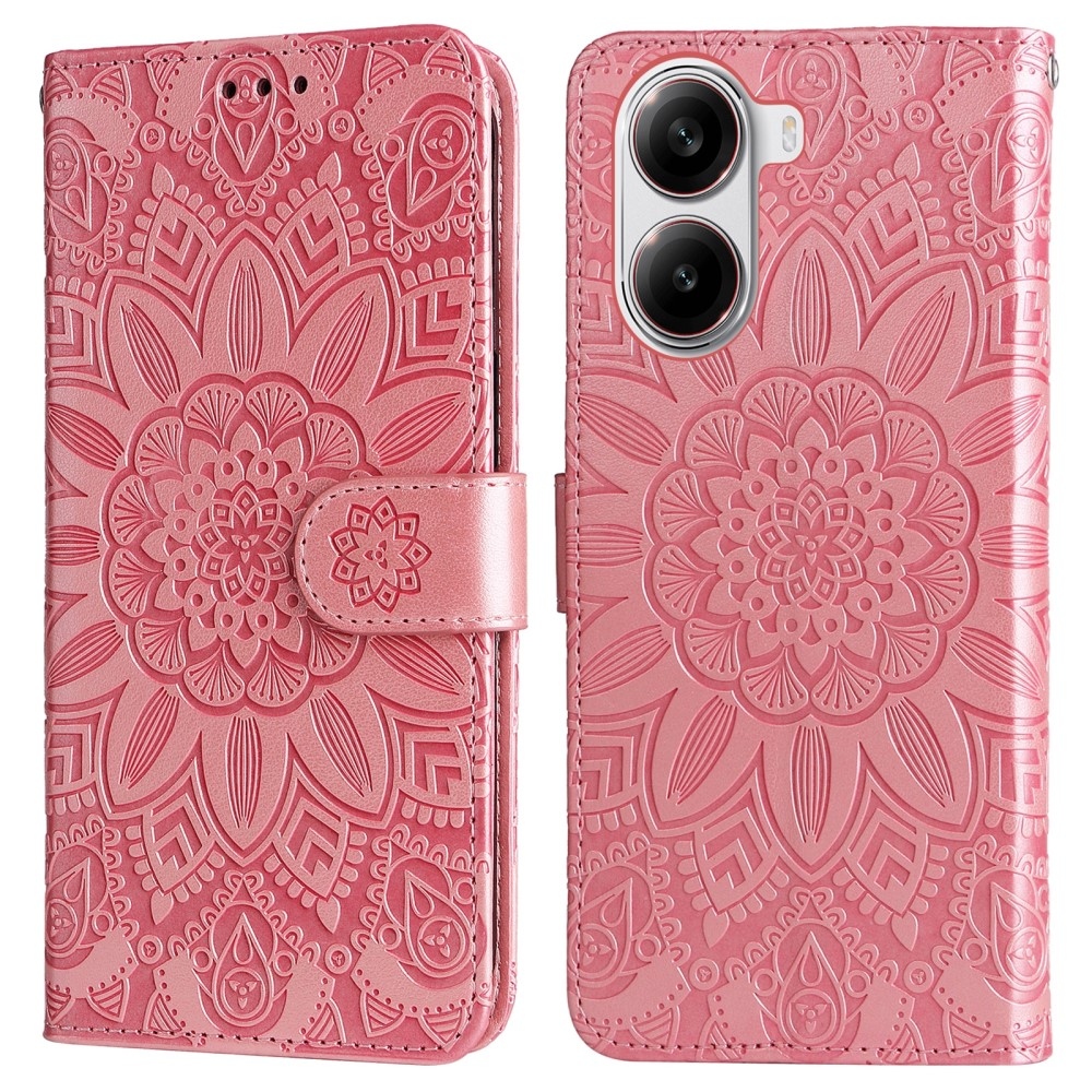 Sunflower knížkové pouzdro na Xiaomi Poco X7 Pro 5G - růžové
