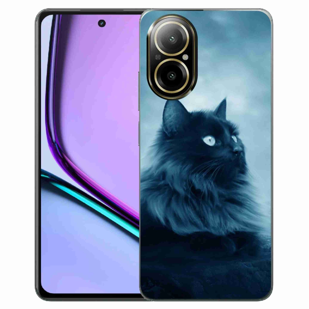 Gelový obal mmCase na Realme C67 - černá kočka 1