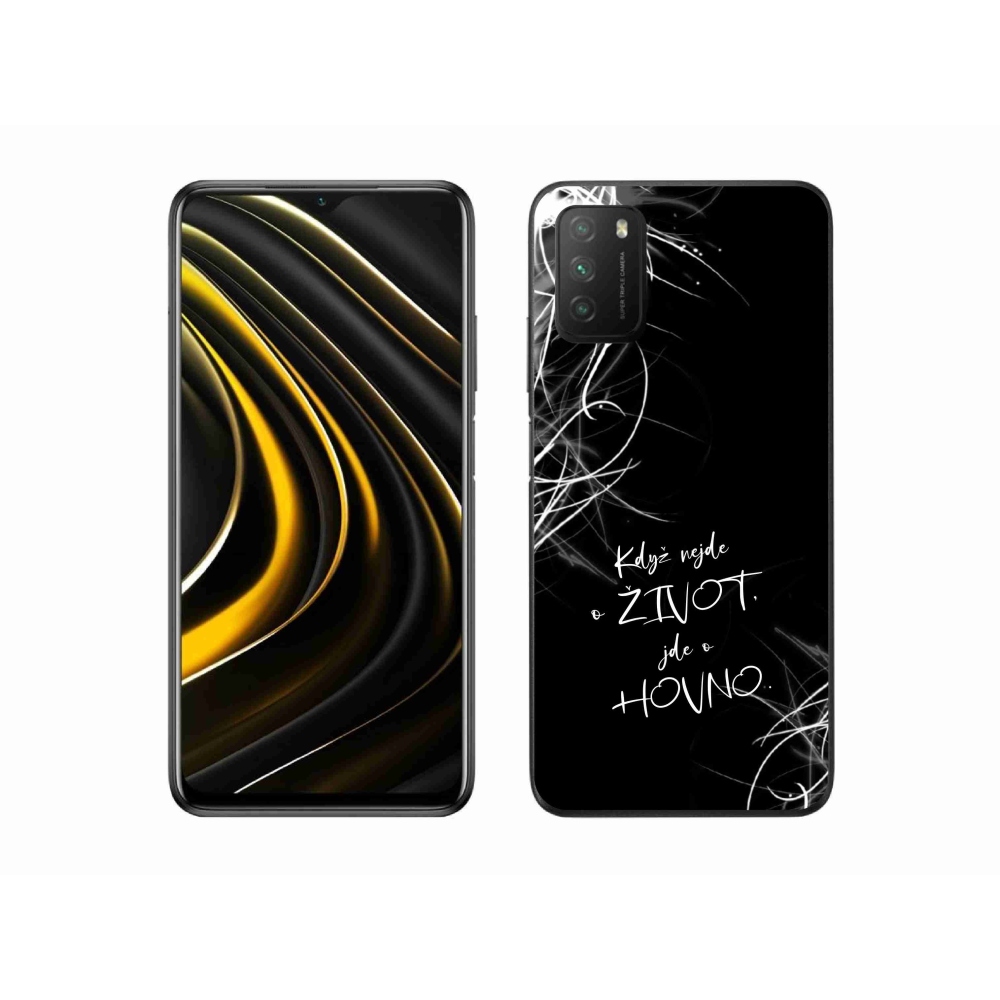 Gelový kryt mmCase na Xiaomi Poco M3 - vtipný text 16 černé pozadí