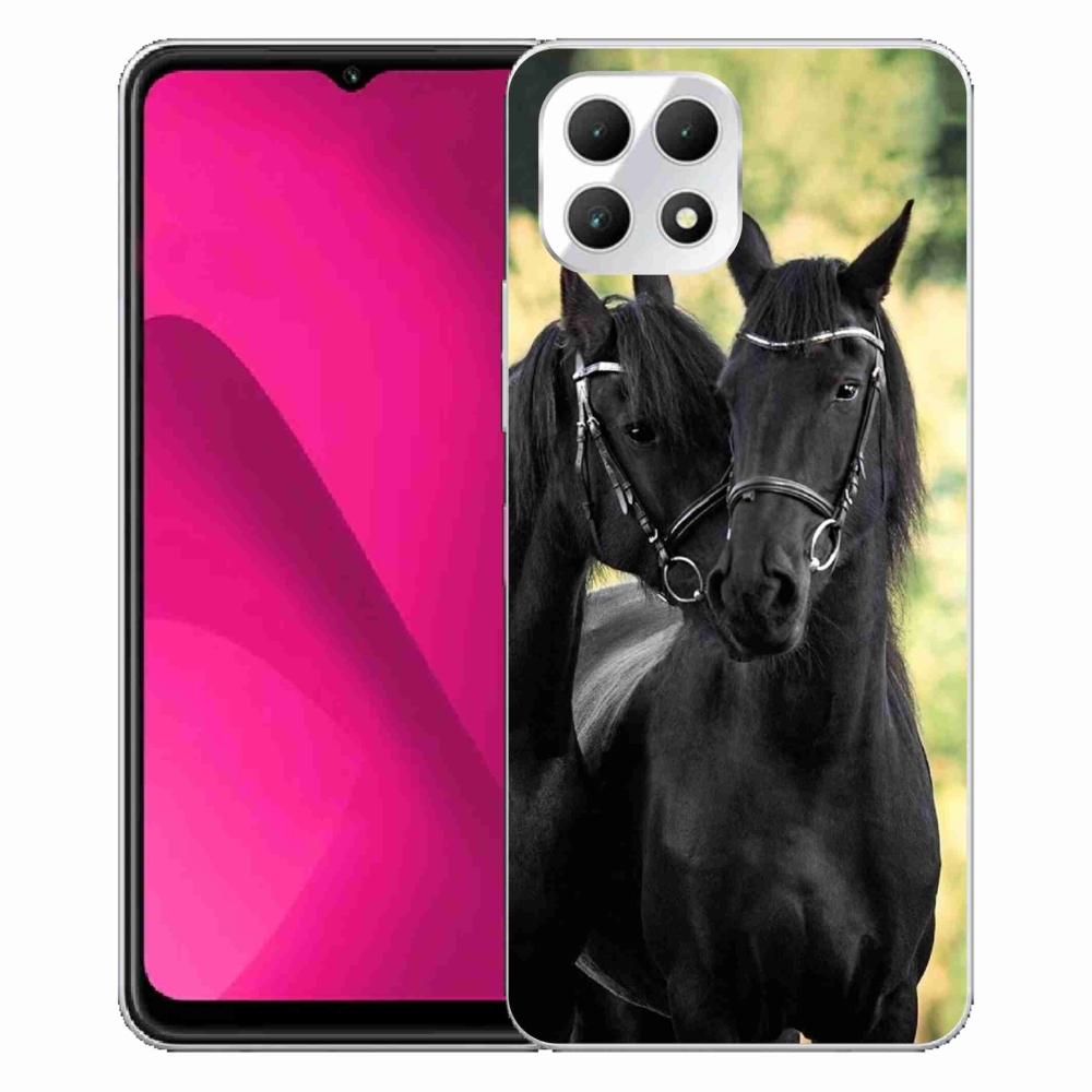 Gelový kryt mmCase na T-Mobile T Phone 2 - dva černí koně