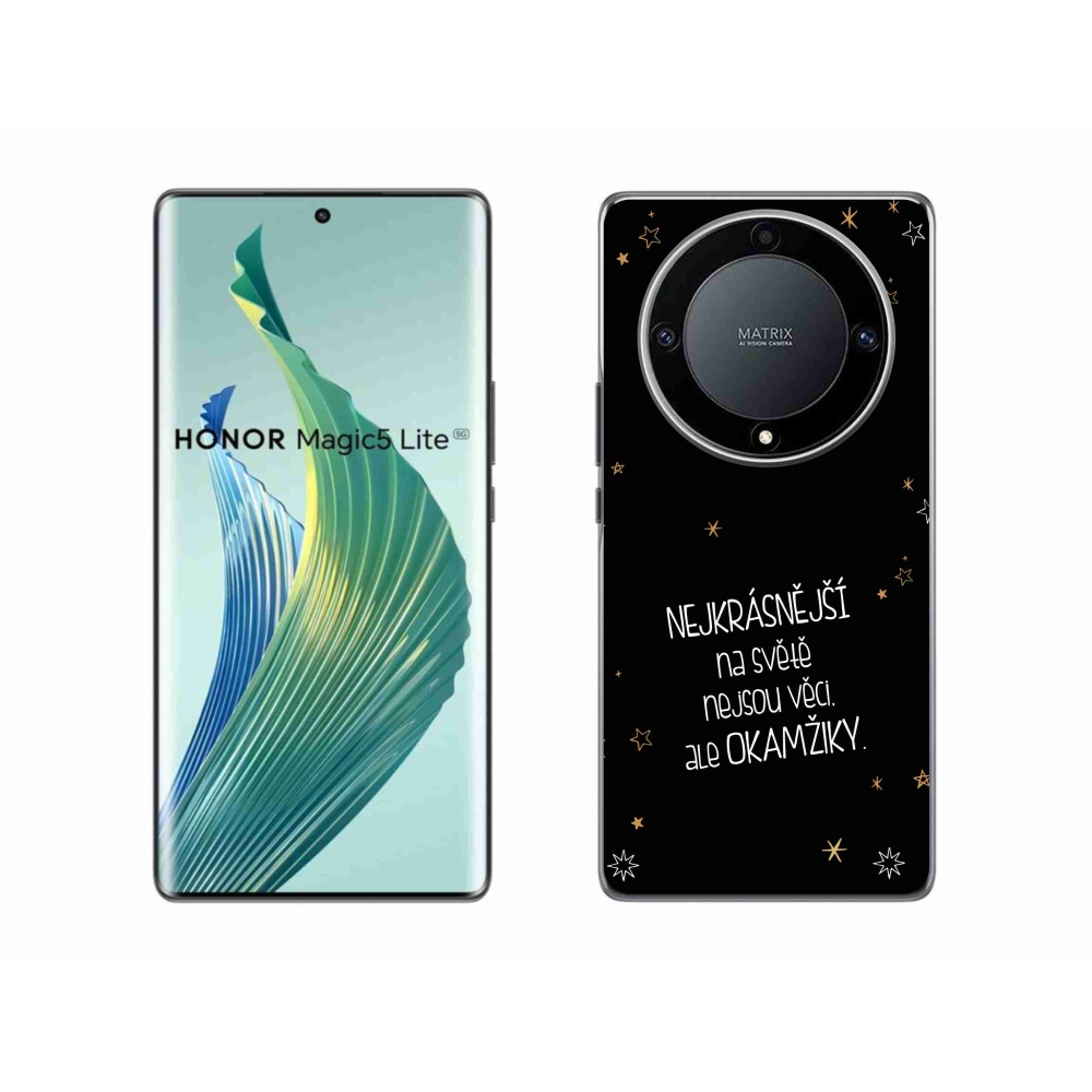 Gelový kryt mmCase na Honor Magic 5 Lite 5G - citát 4 černé pozadí