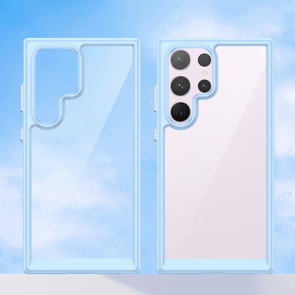 Gelový obal s pevnými zády na Samsung Galaxy S24 Ultra - modrý