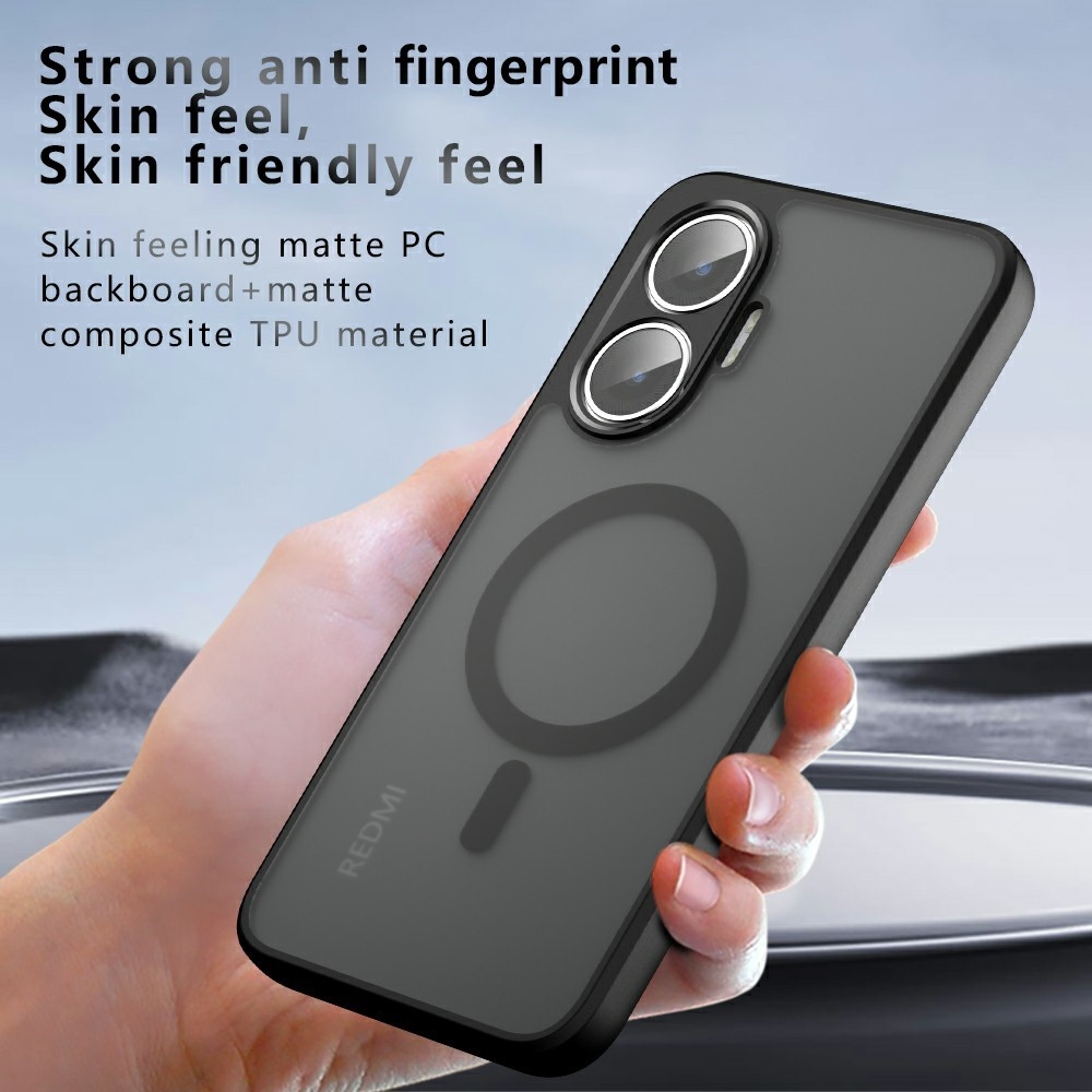 Case matný gelový obal s MagSafe na Xiaomi Poco F7 5G - černý