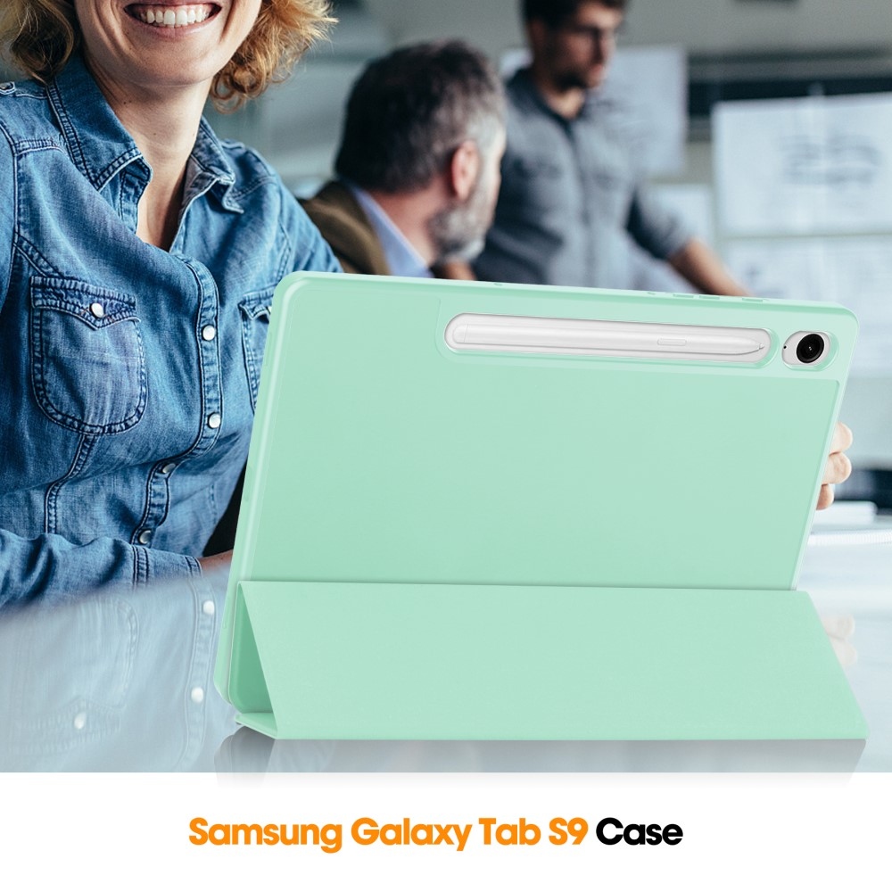 Case chytré zavírací pouzdro na Samsung Galaxy Tab S9 FE - světlezelené