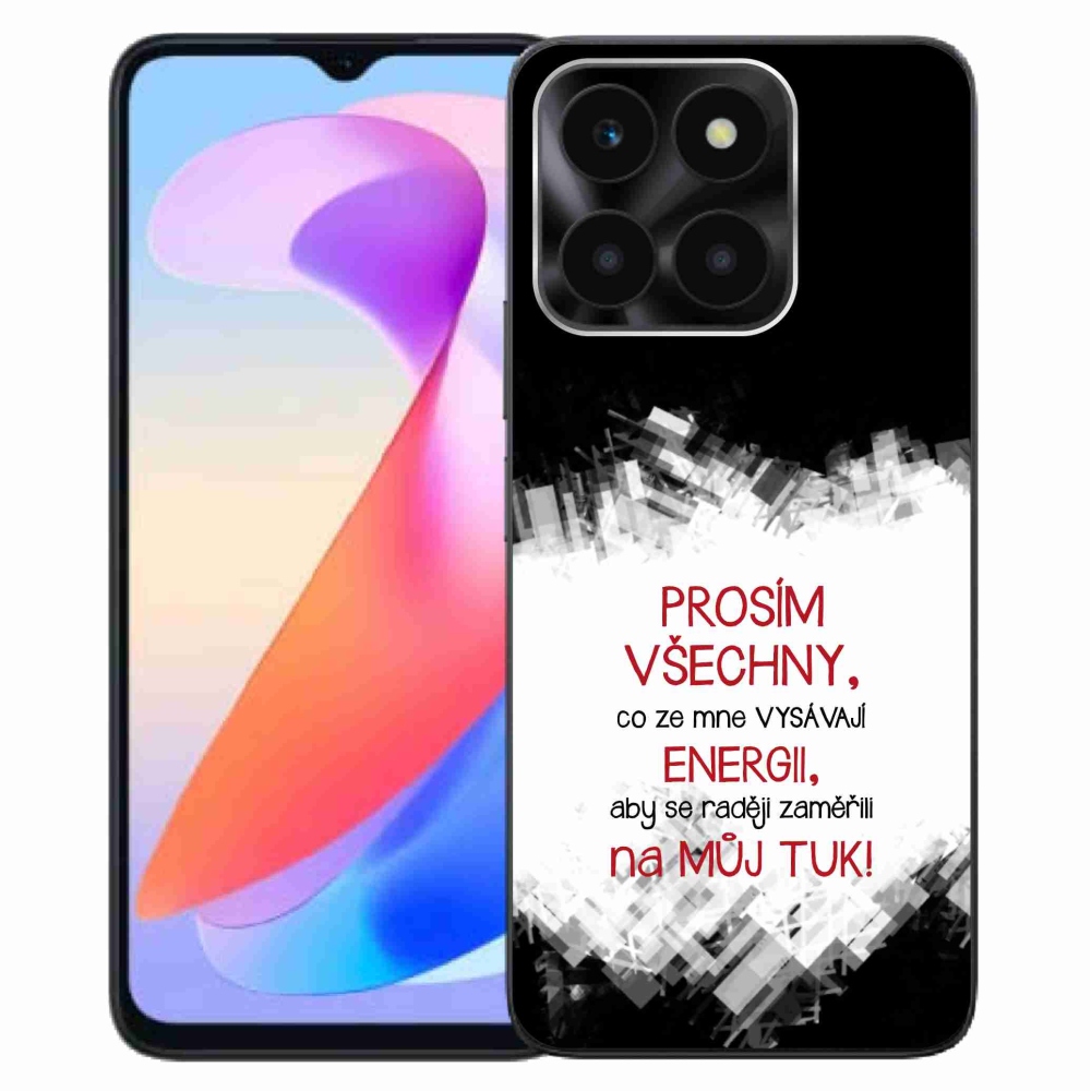 Gelový kryt mmCase na Honor X6a - vtipný text 1 červený