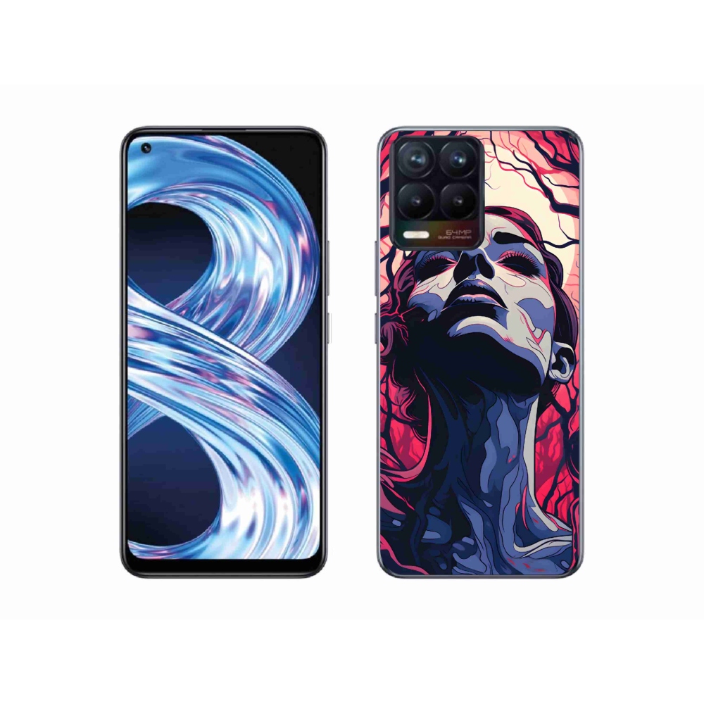 Gelový kryt mmCase na Realme 8 Pro - abstraktní obličej