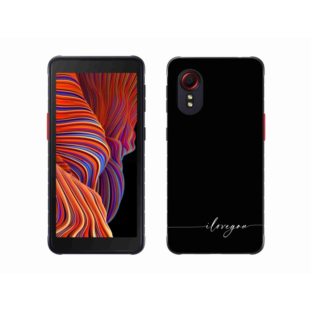 Gelový kryt mmCase na Samsung Galaxy Xcover 5 - I love you černé pozadí