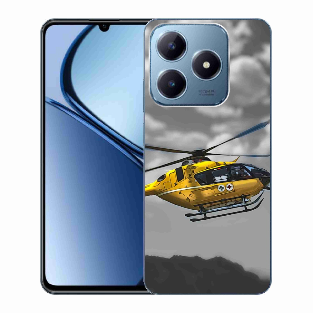 Gelový kryt mmCase na Realme C63 - žlutá helikoptéra