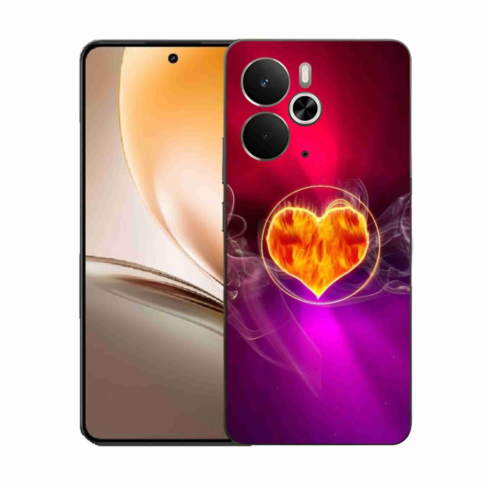Gelový kryt mmCase na Realme 14 5G - ohnivé srdce