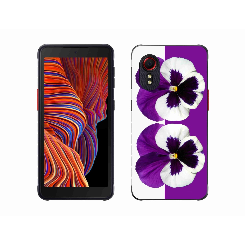 Gelový kryt mmCase na Samsung Galaxy Xcover 5 - fialovobílý květ