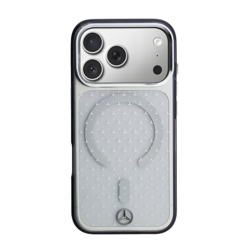 Mercedes PC/TPU Star Pattern MagSafe Zadní Kryt pro iPhone 18 Pro Transparent/Black