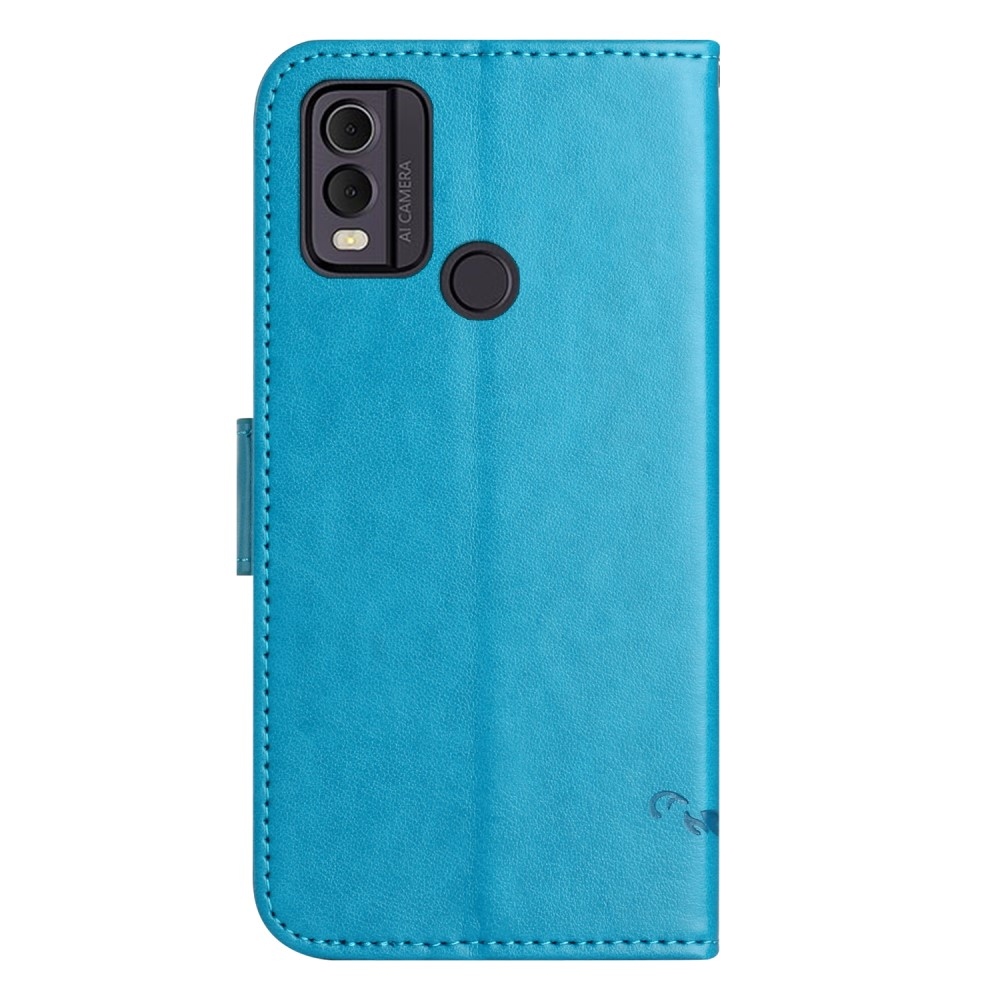 Flower knížkové pouzdro na Nokia C22 - modré