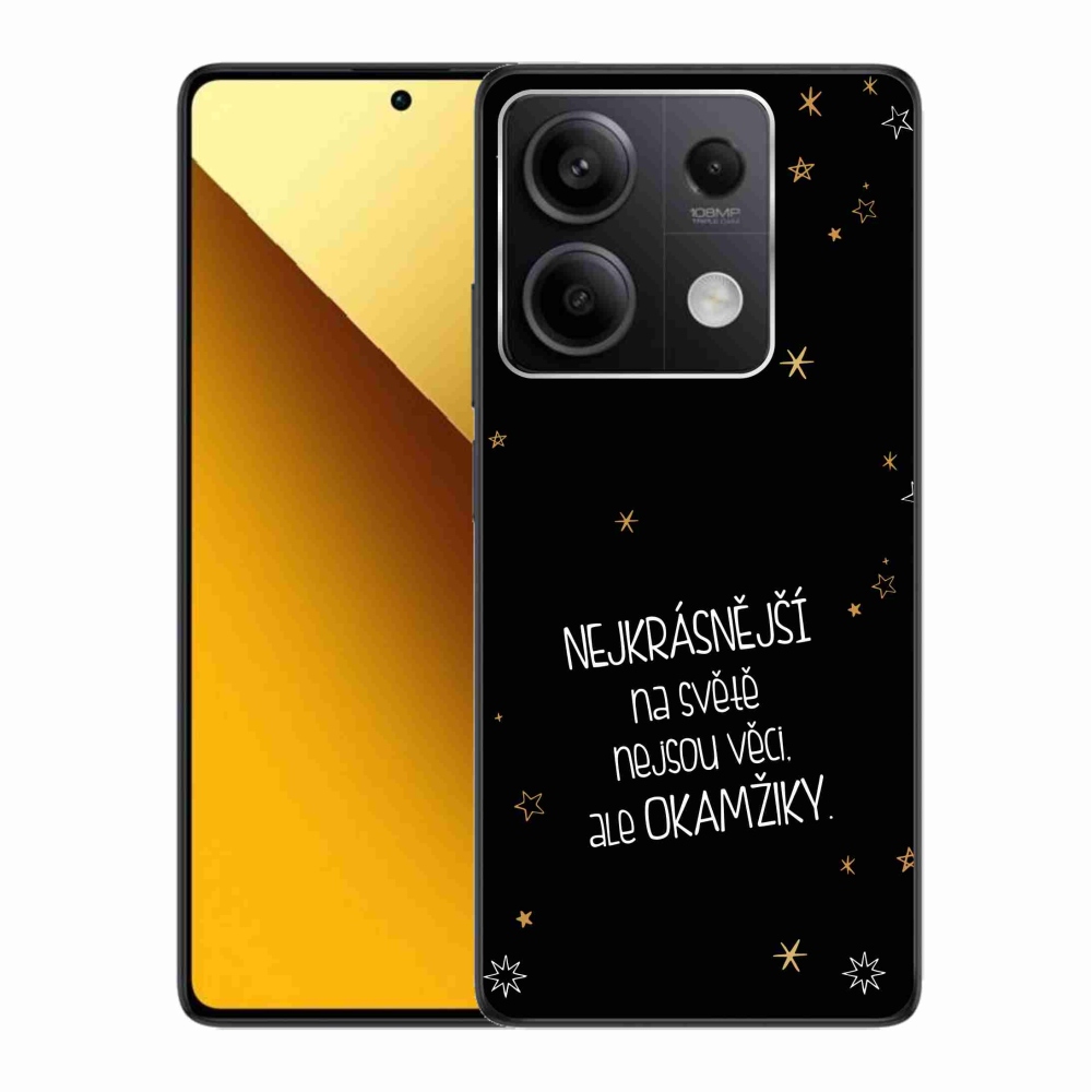 Gelový kryt mmCase na Xiaomi Redmi Note 13 5G - citát 4 černé pozadí