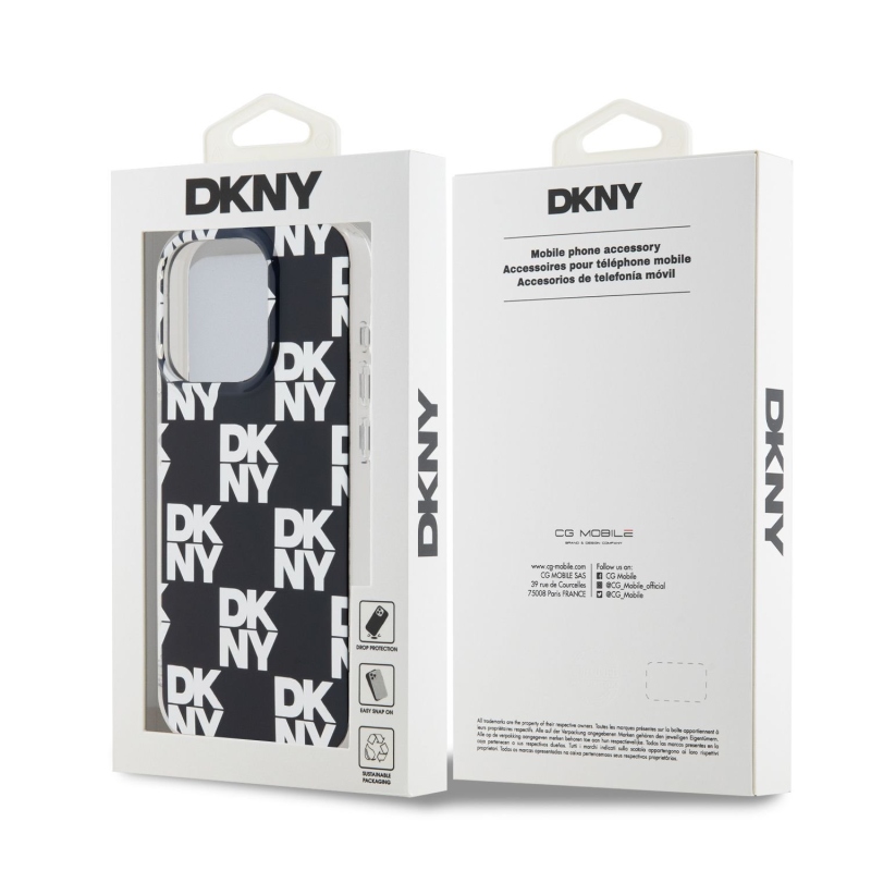 DKNY PC/TPU Checkered Pattern Zadní Kryt pro iPhone 15 Pro Black