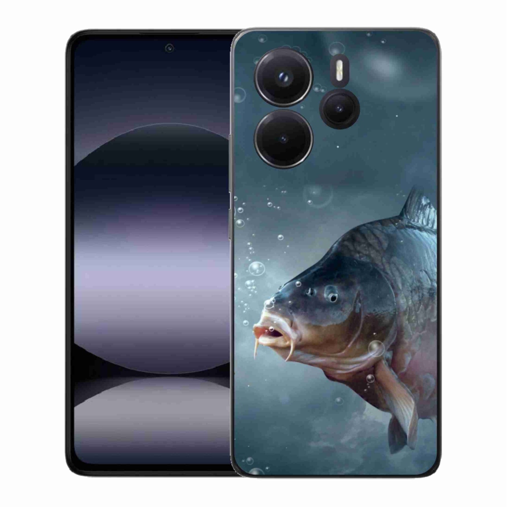 Gelový kryt mmCase na Xiaomi Redmi Note 14 - kapr a bublinky