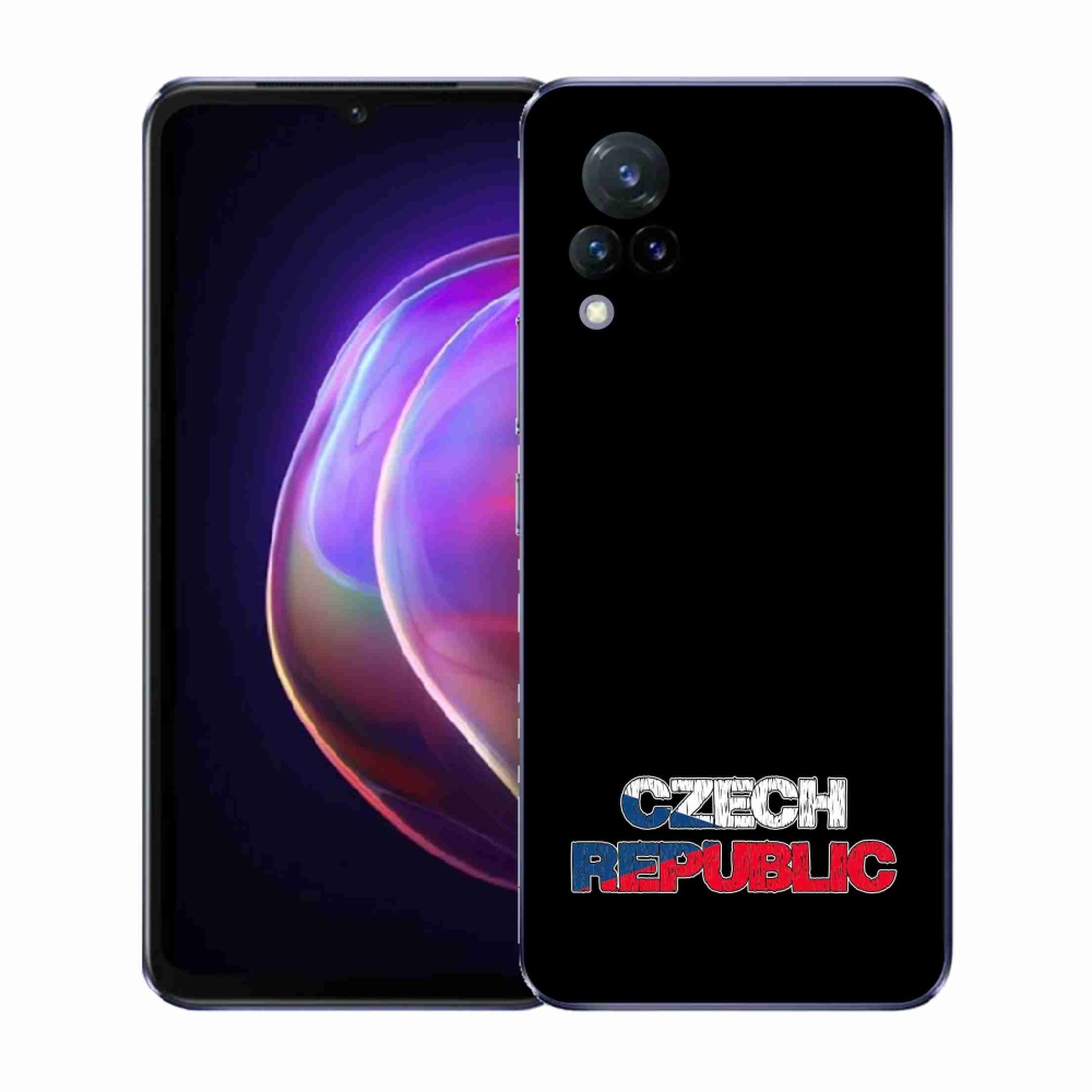 Gelový kryt mmCase na Vivo V21 4G/5G - Czech Republic černé pozadí