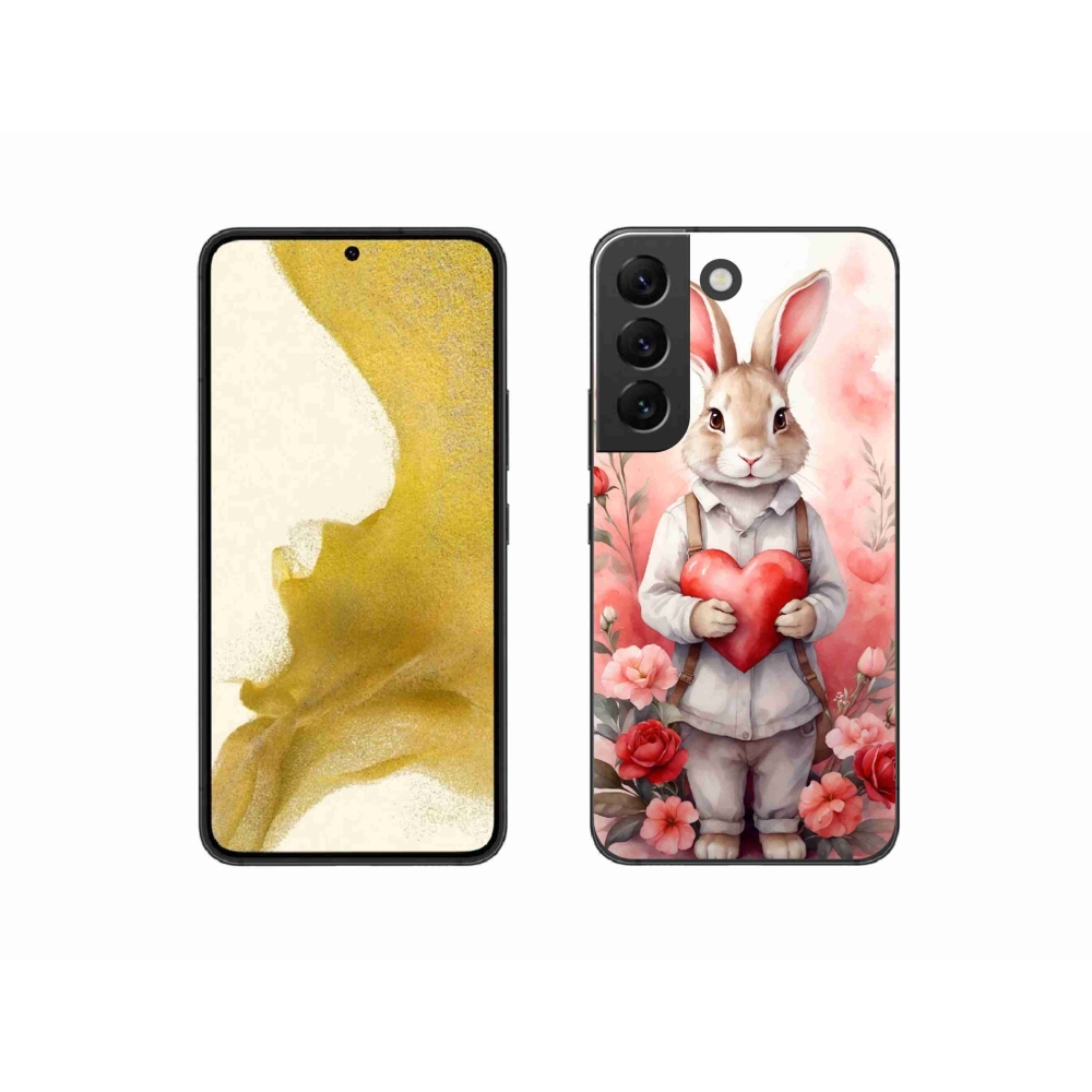 Gelový kryt mmCase na Samsung Galaxy S22 5G - zajíc se srdíčkem