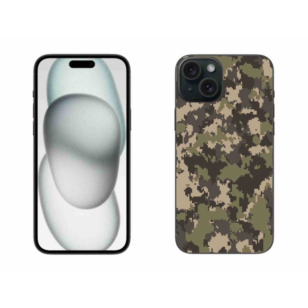 Gelový kryt mmCase na iPhone 15 Plus - maskáčový vzor 12