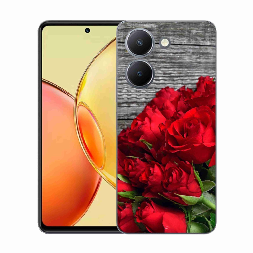 Gelový kryt mmCase na Vivo Y36 - červené růže
