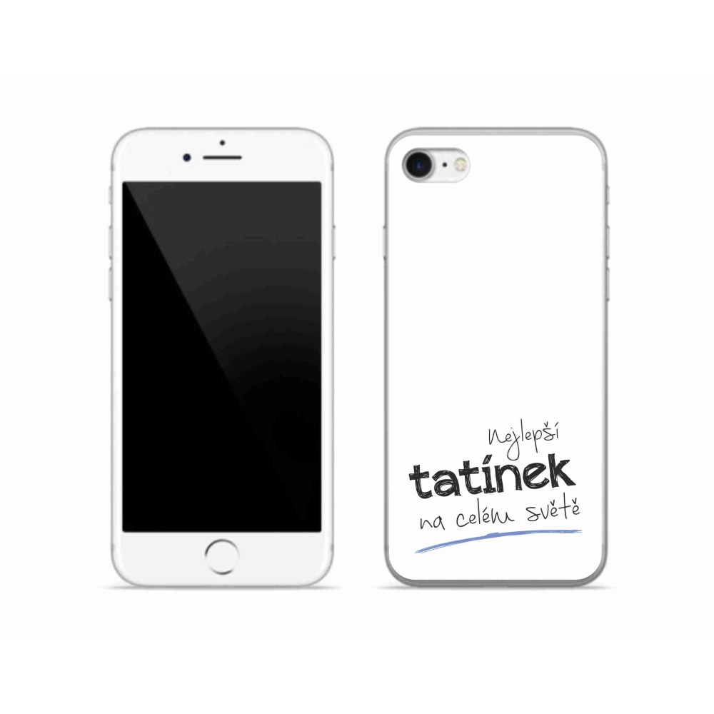 Gelový kryt mmCase na iPhone SE (2022) - nejlepší tatínek 4 bílé pozadí