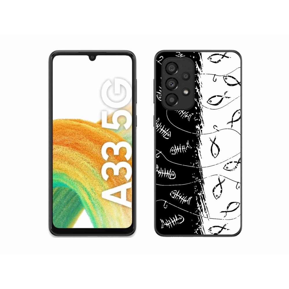 Gelový kryt mmCase na Samsung Galaxy A33 5G - kostry a rybky