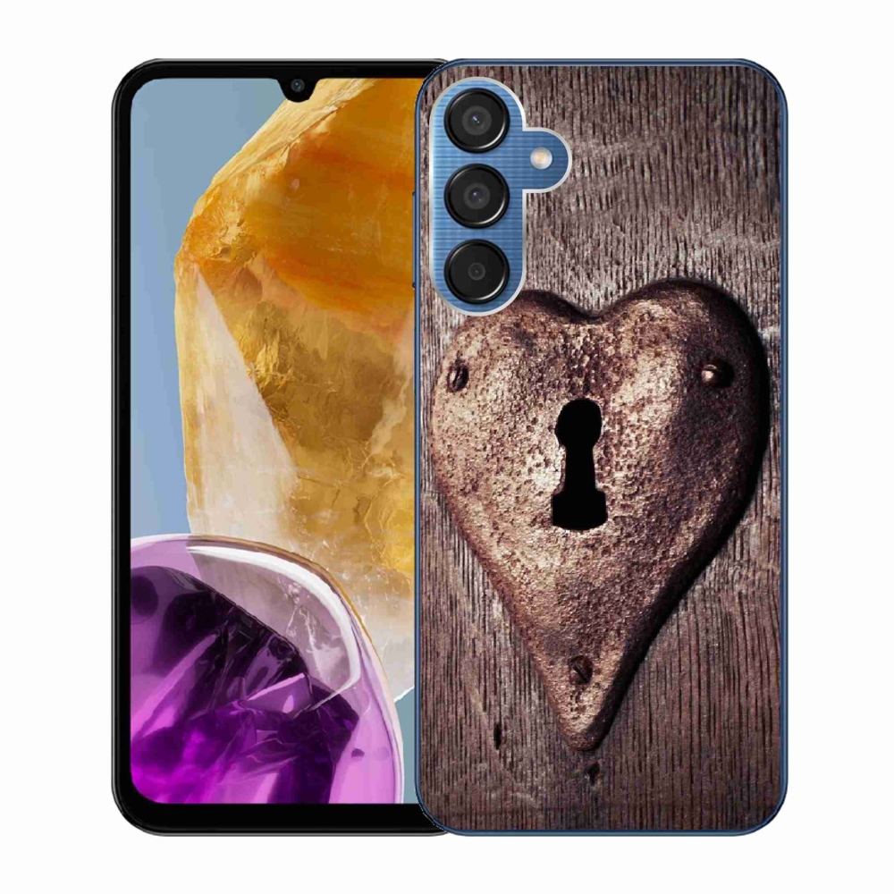 Gelový kryt mmCase na Samsung Galaxy M15 5G - zámek ve tvaru srdce