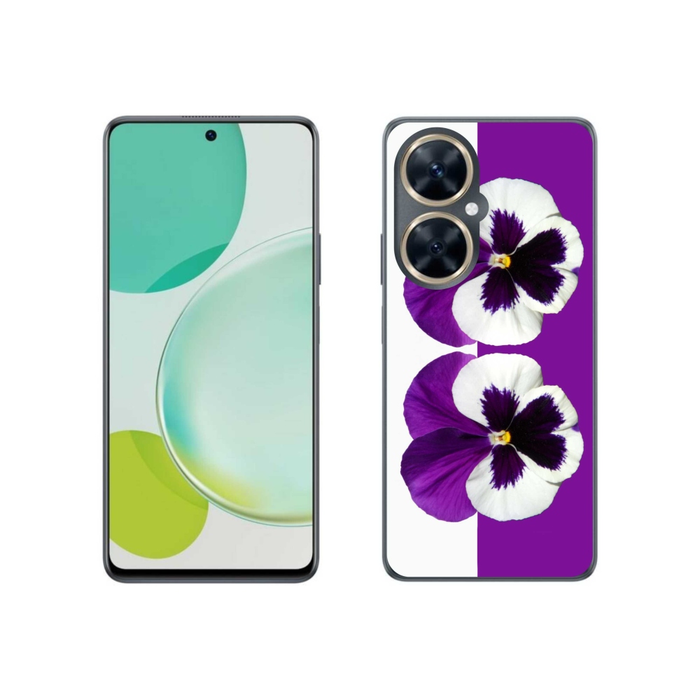 Gelový kryt mmCase na Huawei Nova 11i - fialovobílý květ