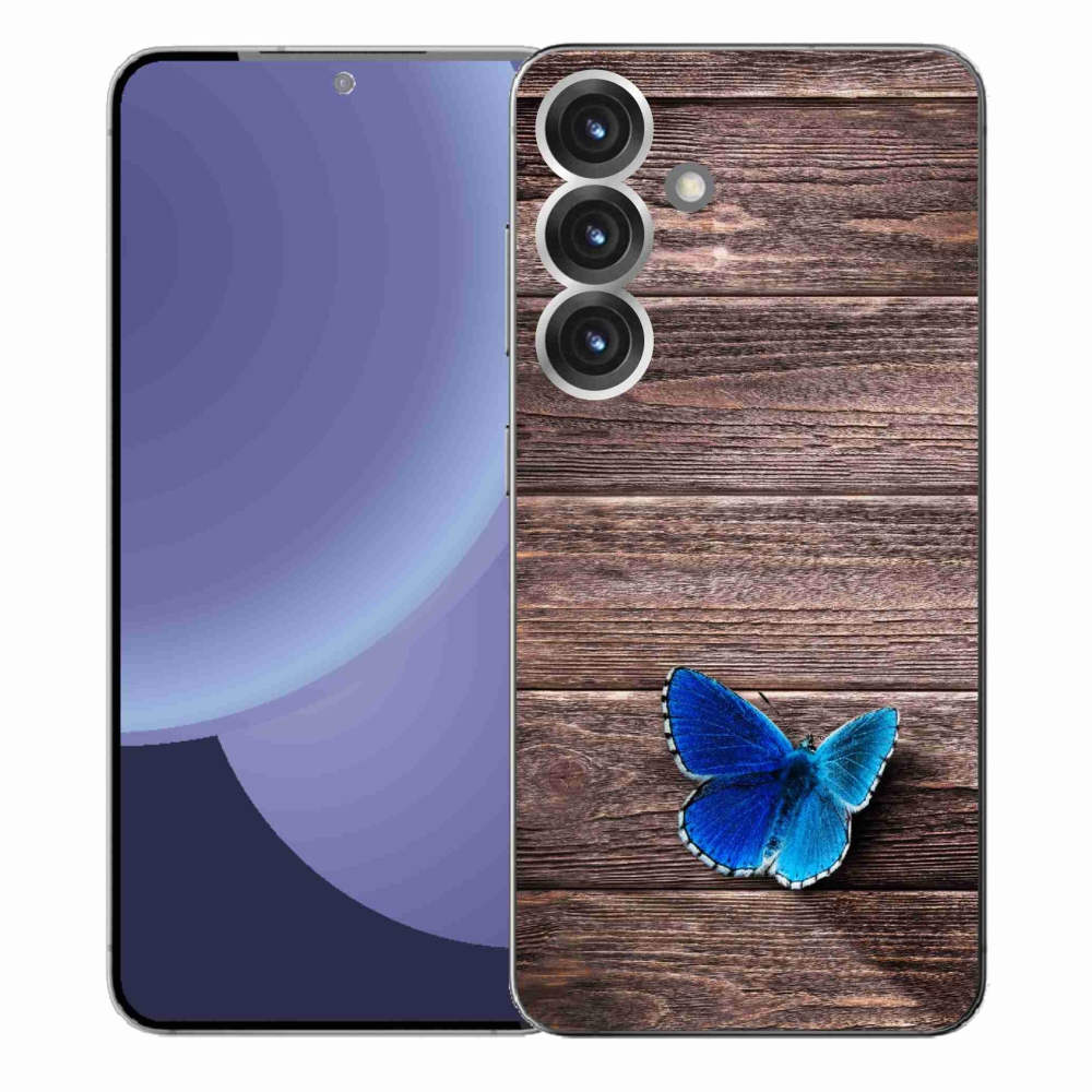 Gelový kryt mmCase na Samsung Galaxy S25+ - modrý motýl 1