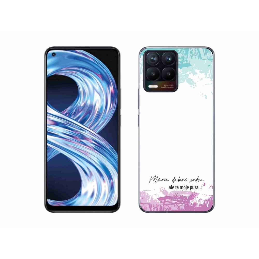 Gelový kryt mmCase na Realme 8 4G - vtipný text 3 bílé pozadí
