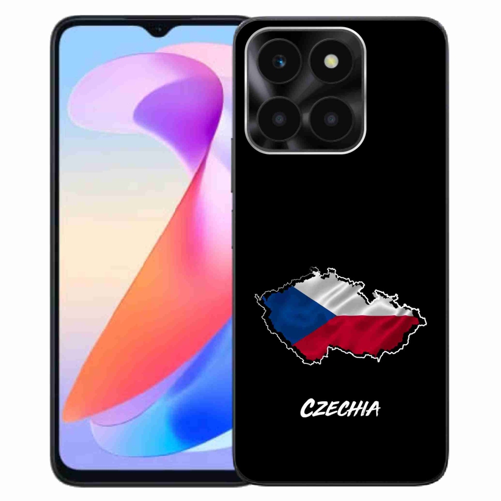 Gelový kryt mmCase na Honor X6a - Czechia černé pozadí