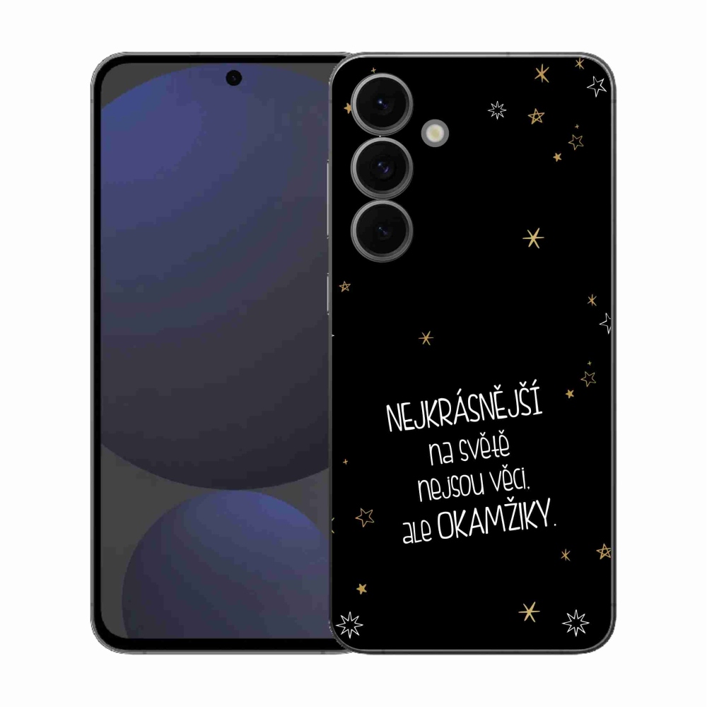 Gelový kryt mmCase na Samsung Galaxy S25 FE - citát 4 černé pozadí