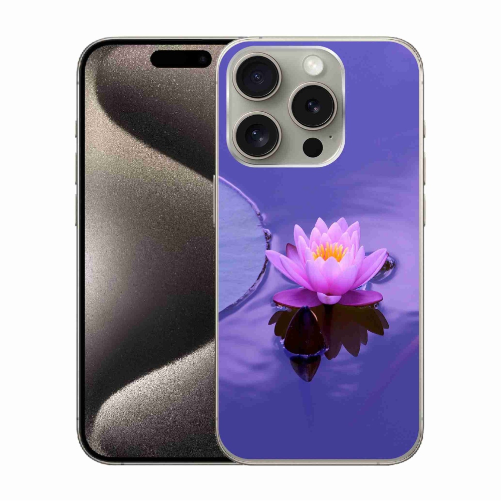 Gelový obal mmCase na iPhone 15 Pro - květ na hladině