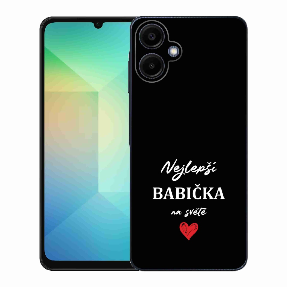 Gelový kryt mmCase na Samsung Galaxy A06 4G - nejlepší babička 1 černé pozadí